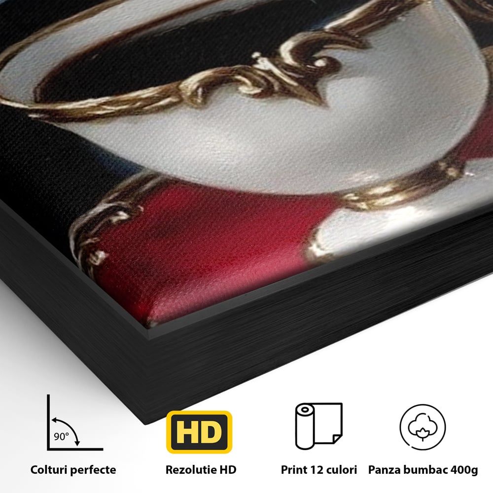 Tablou Canvas Premium, LuxCanva® N1196, Reverie Cosmica, Ceai, Ceasca, Vintage, Stele, Planeta, Cosmos, Univers, Cafenea, Pub, Bar, Lounge, Restaurant, Bucatarie