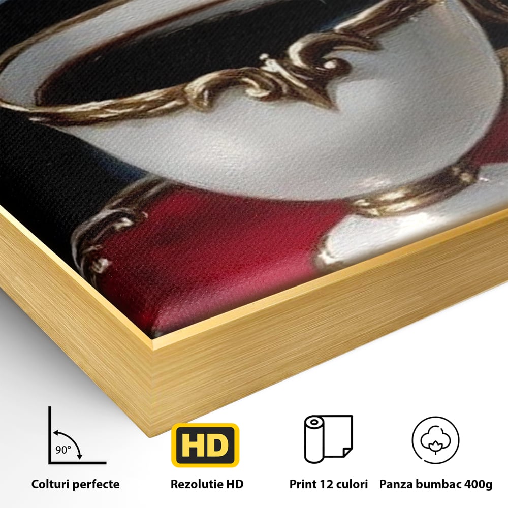 Tablou Canvas Premium, LuxCanva® N1196, Reverie Cosmica, Ceai, Ceasca, Vintage, Stele, Planeta, Cosmos, Univers, Cafenea, Pub, Bar, Lounge, Restaurant, Bucatarie