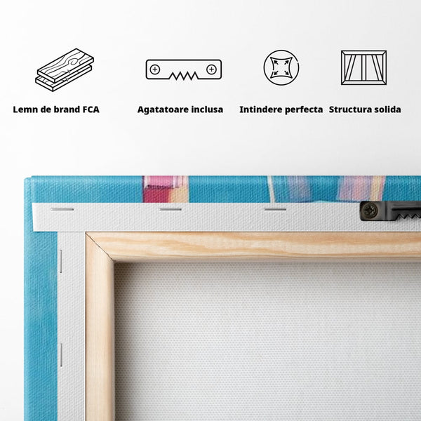 Tablou Canvas Premium, LuxCanva® N1197, Esenta Fina, Vin Rose, Sticla, Pahar, Bautura, Pictura, Pastel, Simplitate, Pub, Bar, Lounge, Restaurant, Bucatarie