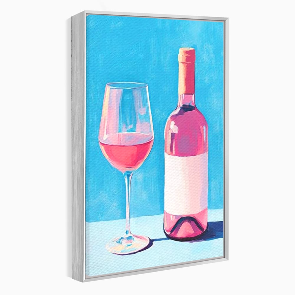 Tablou Canvas Premium, LuxCanva® N1197, Esenta Fina, Vin Rose, Sticla, Pahar, Bautura, Pictura, Pastel, Simplitate, Pub, Bar, Lounge, Restaurant, Bucatarie