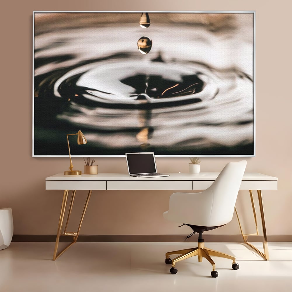 Tablou Canvas Premium, LuxCanva® N1198, Ultimul Strop, Picatura, Lichid, Apa, Artistic, Dinamic, Minimalist, Pub, Bar, Lounge, Restaurant, Bucatarie