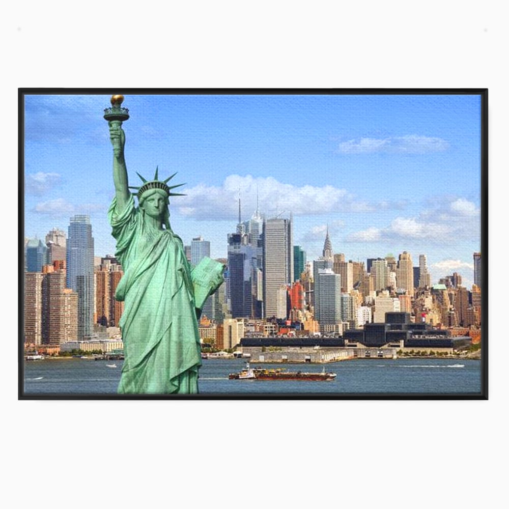 Tablou Canvas Premium, LuxCanva® O1000, Inima New Yorkului, Libertate, Orizont, Statuie, Vis, American, Manhattan, Skyline, Calatorie, Urban, Taram, Fagaduinta, Viza, Birou, Living, Dormitor
