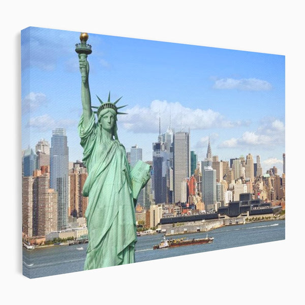 Tablou Canvas Premium, LuxCanva® O1000, Inima New Yorkului, Libertate, Orizont, Statuie, Vis, American, Manhattan, Skyline, Calatorie, Urban, Taram, Fagaduinta, Viza, Birou, Living, Dormitor