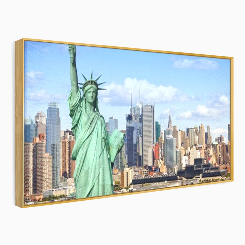 Tablou Canvas Premium, LuxCanva® O1000, Inima New Yorkului, Libertate, Orizont, Statuie, Vis, American, Manhattan, Skyline, Calatorie, Urban, Taram, Fagaduinta, Viza, Birou, Living, Dormitor