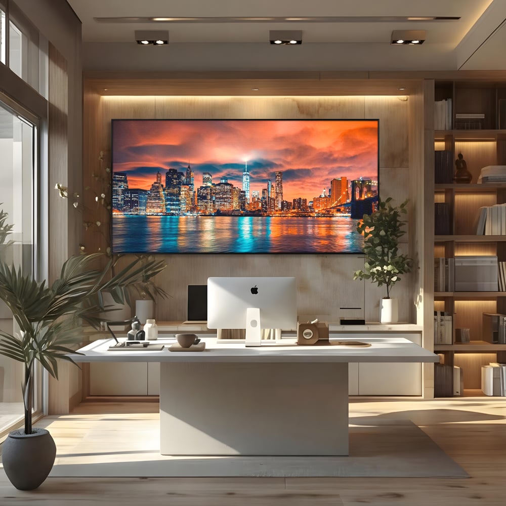 Tablou Canvas Premium, LuxCanva® O1004, Podul Brooklyn, New York, Noapte, Magie, Oras, Metropola, Energie, Vedere, Zbor, Zgarie-Nori, Elegant, Speranta, Lumini, Living, Dormitor, Birou