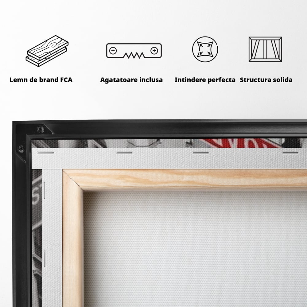 Leinwand Premium Canvas Wandbilder, LuxCanva® O1005, Kreuzung der Träume, Broadway, Kreuzung, Straßen, Zeichen, Verkehr, Urban, Weiß, Schwarz, Rot, Minimalismus, Amerika, Industrie, Wohnen, Schlafzimmer, Büro