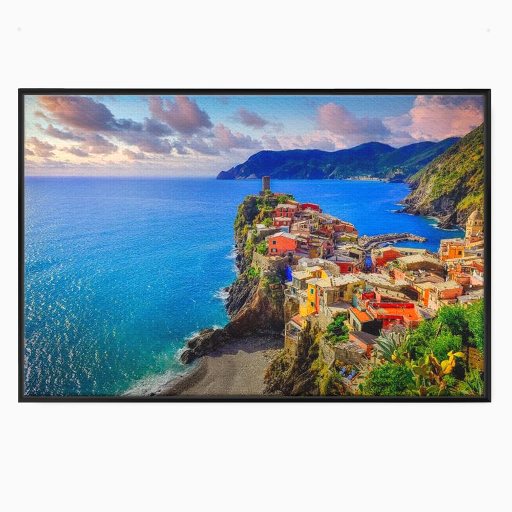 Tablou Canvas Premium, LuxCanva® O1006, Paradis pe Riviera Italiana, Cinque, Terre, Mediterana, Mare, Stanca, Oras, Refugiu, Italia, Poveste, Vacanta, Liniste, Coasta, Case, Birou, Living, Dormitor