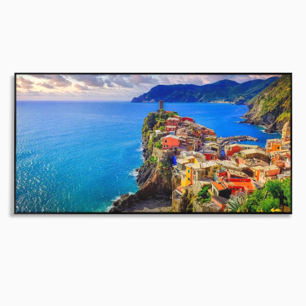 Tablou Canvas Premium, LuxCanva® O1006, Paradis pe Riviera Italiana, Cinque, Terre, Mediterana, Mare, Stanca, Oras, Refugiu, Italia, Poveste, Vacanta, Liniste, Coasta, Case, Birou, Living, Dormitor