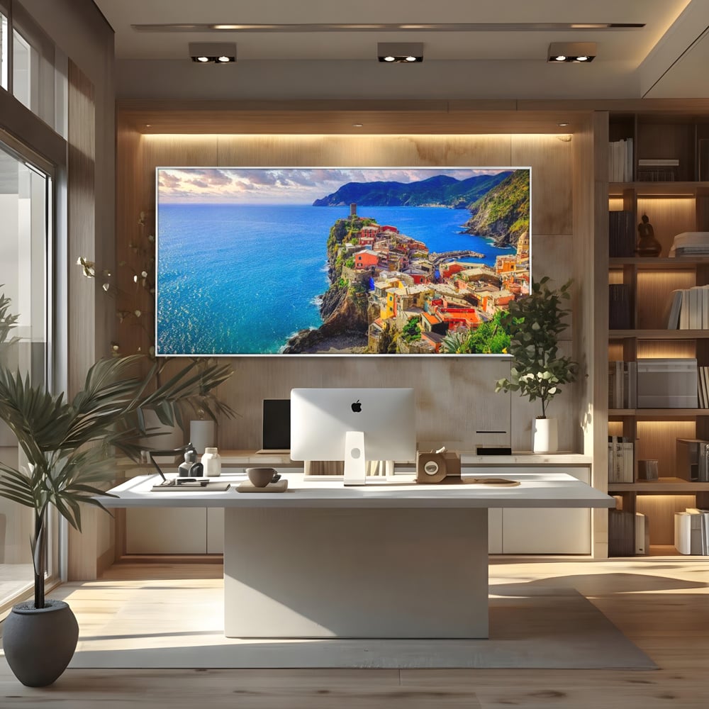 Tablou Canvas Premium, LuxCanva® O1006, Paradis pe Riviera Italiana, Cinque, Terre, Mediterana, Mare, Stanca, Oras, Refugiu, Italia, Poveste, Vacanta, Liniste, Coasta, Case, Birou, Living, Dormitor