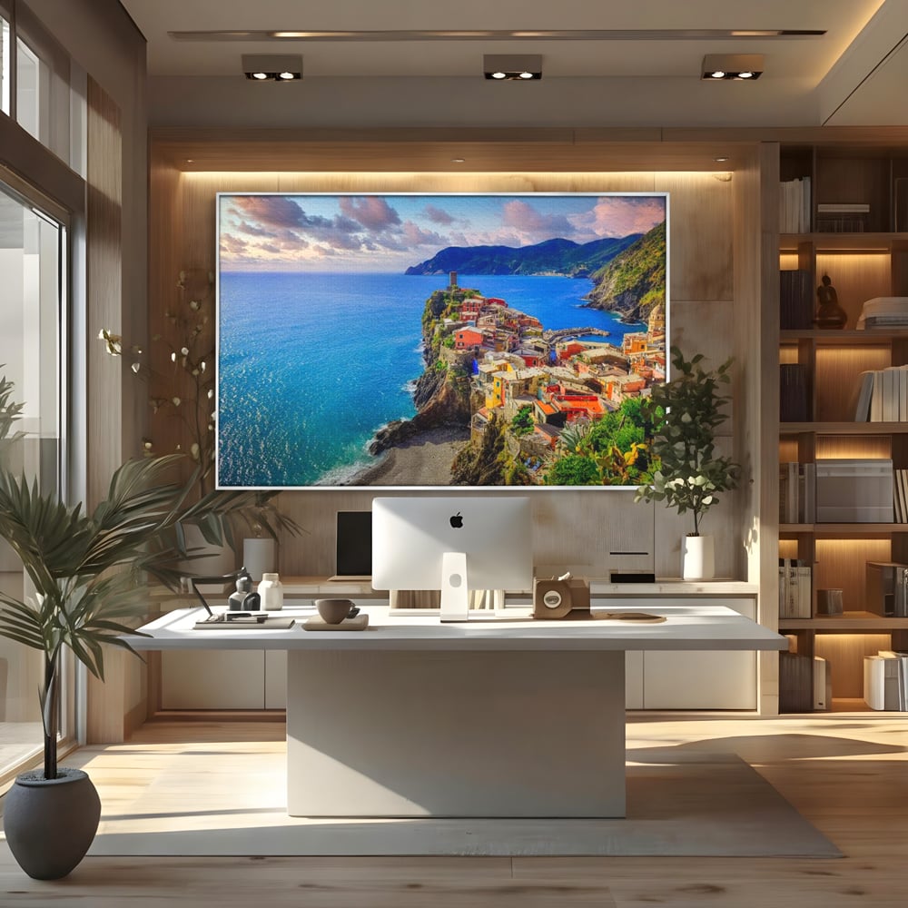 Tablou Canvas Premium, LuxCanva® O1006, Paradis pe Riviera Italiana, Cinque, Terre, Mediterana, Mare, Stanca, Oras, Refugiu, Italia, Poveste, Vacanta, Liniste, Coasta, Case, Birou, Living, Dormitor