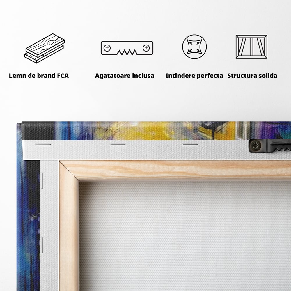Leinwand Premium Canvas Wall Art, LuxCanva® O1008, Magic Alley, Abstrakt, Urban, Stadt, Lichter, Straße, Atmosphäre, Mysterium, Modernismus, Eskapade, Spaziergang, Schritte, Expressionismus, Büro, Wohnen, Schlafzimmer