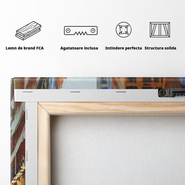 Tablou Canvas Premium, LuxCanva® O1014, Times Square in Culori, Freamat, Urban, Lumini, Strazi, Viata, Fericire, Populatie, Zgomot, Aglomerat, Nocturn, Masini, Metropola, Birou, Living, Dormitor