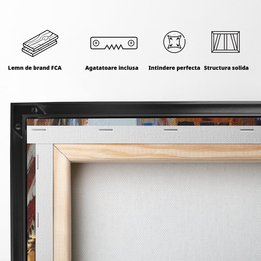Tablou Canvas Premium, LuxCanva® O1014, Times Square in Culori, Freamat, Urban, Lumini, Strazi, Viata, Fericire, Populatie, Zgomot, Aglomerat, Nocturn, Masini, Metropola, Birou, Living, Dormitor