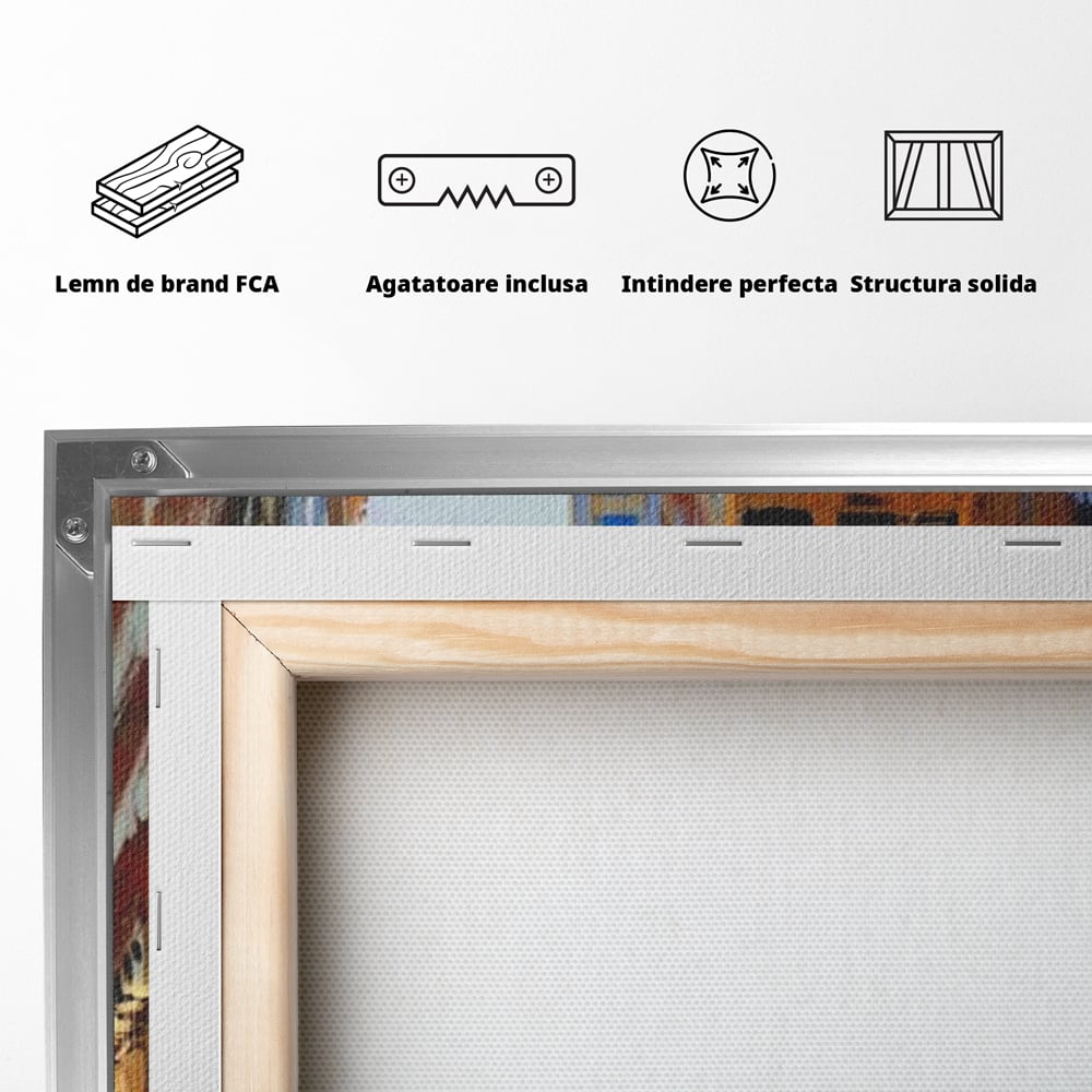 Tablou Canvas Premium, LuxCanva® O1014, Times Square in Culori, Freamat, Urban, Lumini, Strazi, Viata, Fericire, Populatie, Zgomot, Aglomerat, Nocturn, Masini, Metropola, Birou, Living, Dormitor