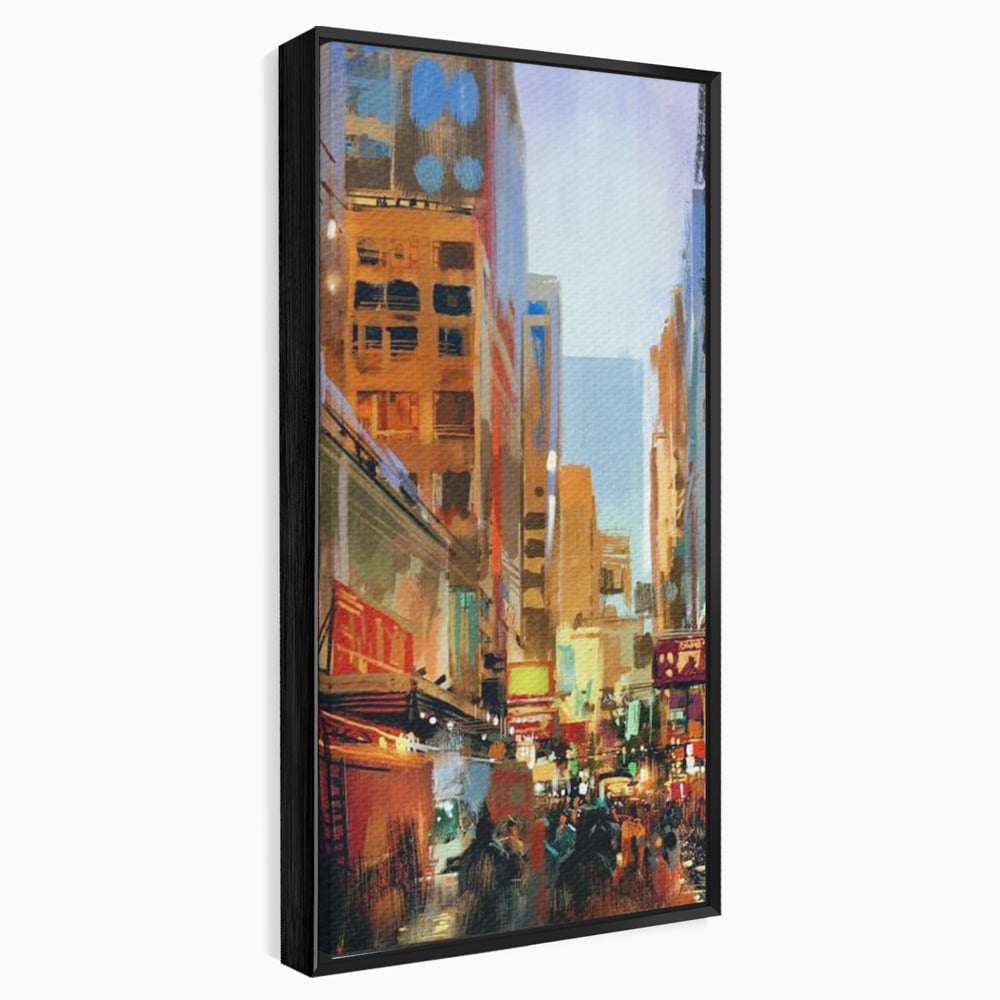 Tablou Canvas Premium, LuxCanva® O1014, Times Square in Culori, Freamat, Urban, Lumini, Strazi, Viata, Fericire, Populatie, Zgomot, Aglomerat, Nocturn, Masini, Metropola, Birou, Living, Dormitor