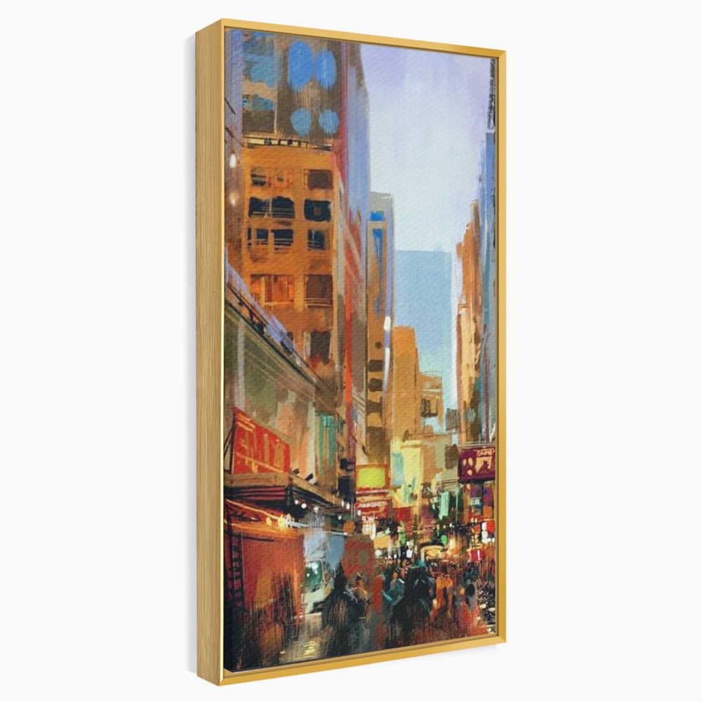 Tablou Canvas Premium, LuxCanva® O1014, Times Square in Culori, Freamat, Urban, Lumini, Strazi, Viata, Fericire, Populatie, Zgomot, Aglomerat, Nocturn, Masini, Metropola, Birou, Living, Dormitor