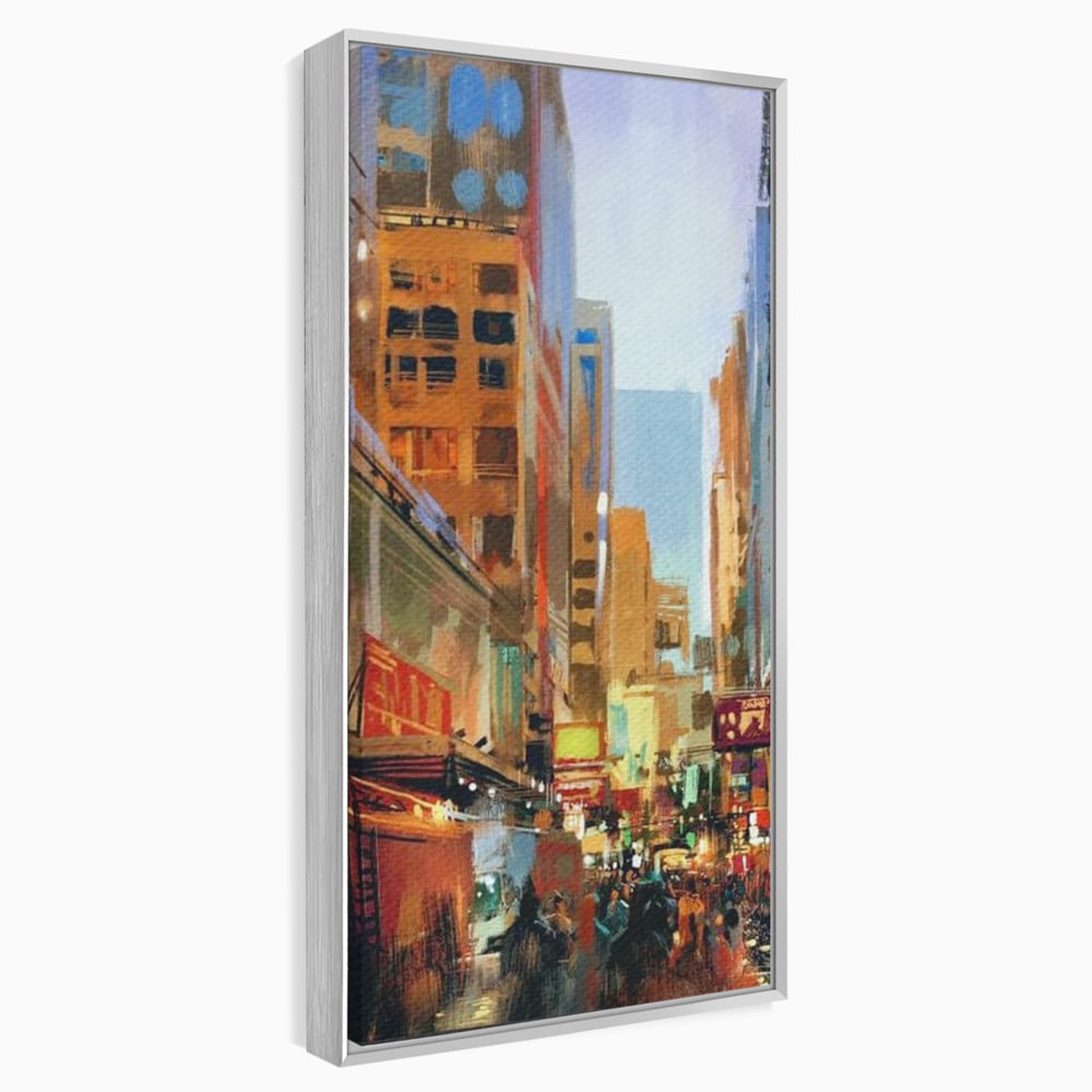 Tablou Canvas Premium, LuxCanva® O1014, Times Square in Culori, Freamat, Urban, Lumini, Strazi, Viata, Fericire, Populatie, Zgomot, Aglomerat, Nocturn, Masini, Metropola, Birou, Living, Dormitor