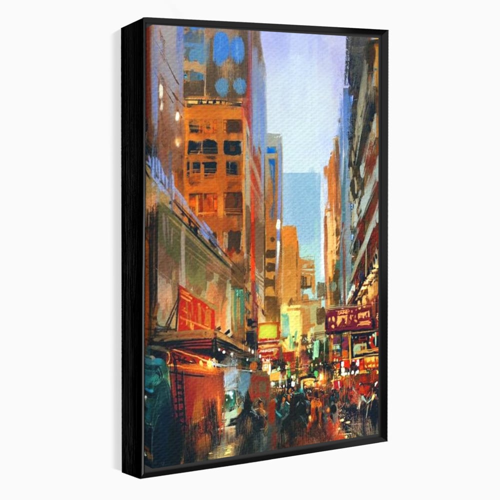 Tablou Canvas Premium, LuxCanva® O1014, Times Square in Culori, Freamat, Urban, Lumini, Strazi, Viata, Fericire, Populatie, Zgomot, Aglomerat, Nocturn, Masini, Metropola, Birou, Living, Dormitor