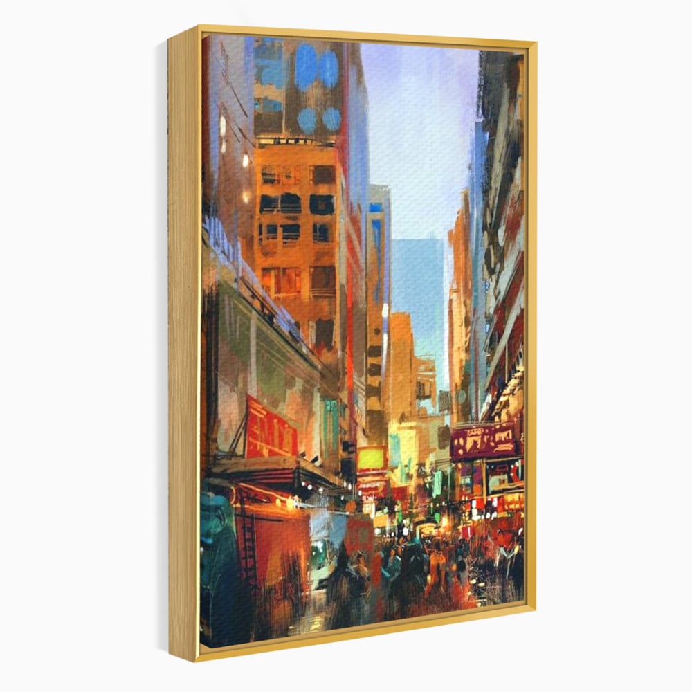 Tablou Canvas Premium, LuxCanva® O1014, Times Square in Culori, Freamat, Urban, Lumini, Strazi, Viata, Fericire, Populatie, Zgomot, Aglomerat, Nocturn, Masini, Metropola, Birou, Living, Dormitor