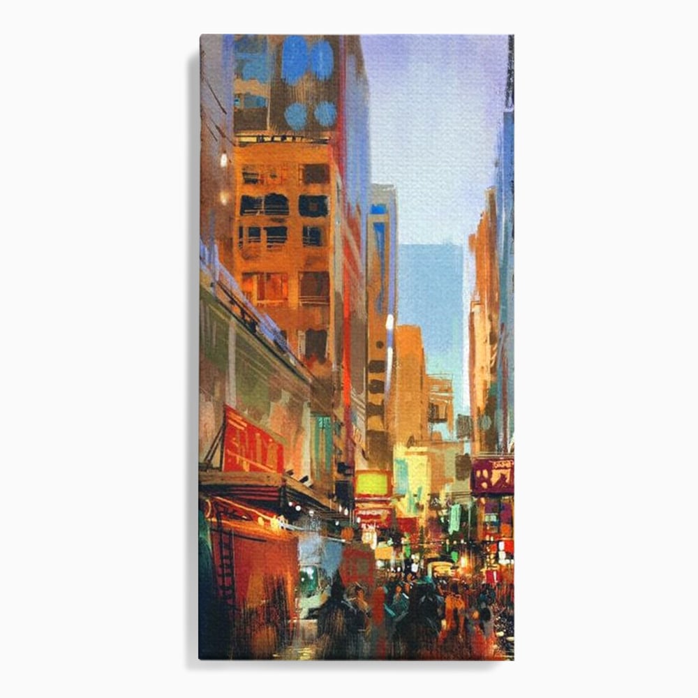 Tablou Canvas Premium, LuxCanva® O1014, Times Square in Culori, Freamat, Urban, Lumini, Strazi, Viata, Fericire, Populatie, Zgomot, Aglomerat, Nocturn, Masini, Metropola, Birou, Living, Dormitor