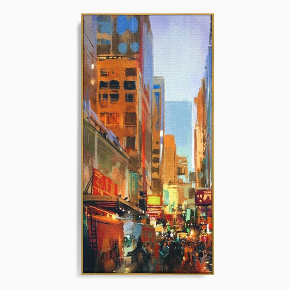 Tablou Canvas Premium, LuxCanva® O1014, Times Square in Culori, Freamat, Urban, Lumini, Strazi, Viata, Fericire, Populatie, Zgomot, Aglomerat, Nocturn, Masini, Metropola, Birou, Living, Dormitor