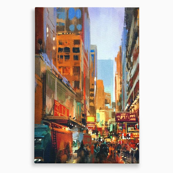 Tablou Canvas Premium, LuxCanva® O1014, Times Square in Culori, Freamat, Urban, Lumini, Strazi, Viata, Fericire, Populatie, Zgomot, Aglomerat, Nocturn, Masini, Metropola, Birou, Living, Dormitor