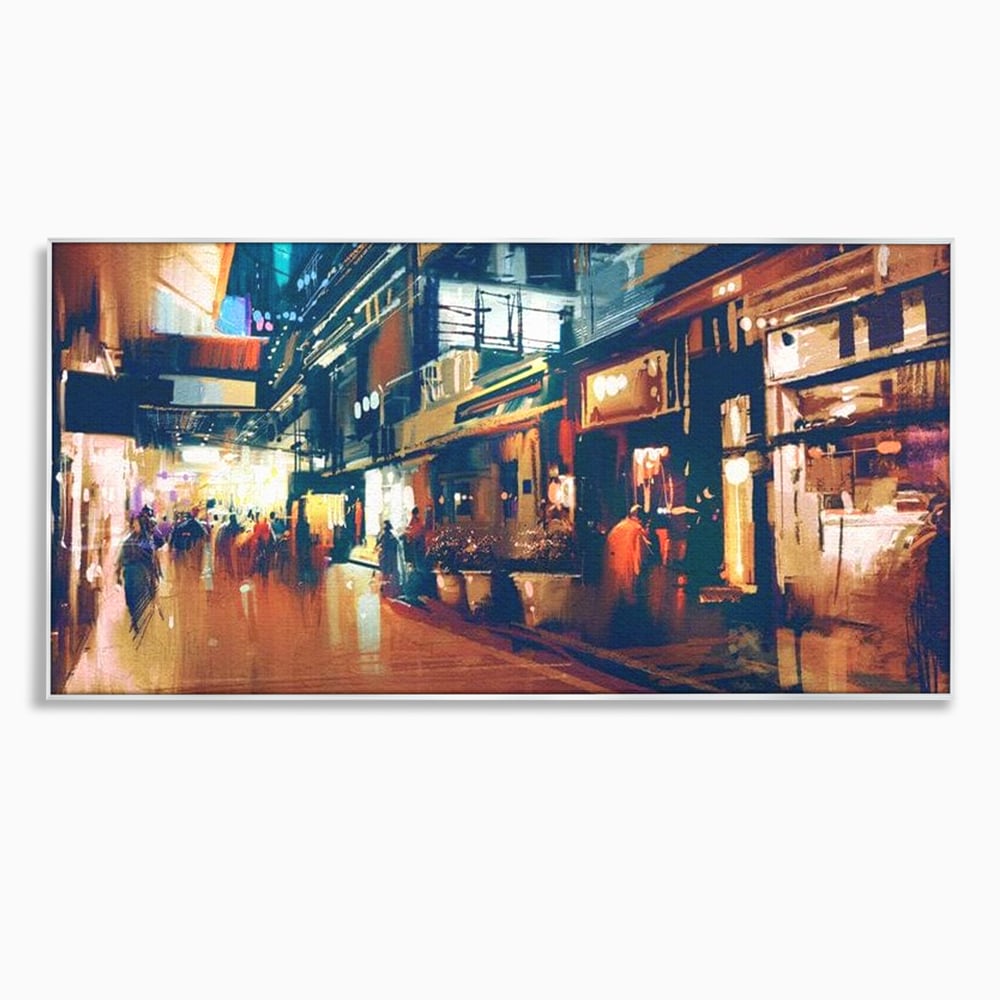 Leinwandbilder Premium, LuxCanva® O1020, Alleyways of Life, Lebendig, Dynamisch, Warm, Animiert, Zeitgenössisch, Elektrisch, Malerisch, Nächtlich, Sonnenuntergang, Stadt, Boulevard, Nachbarschaft, Dämmerung, Büro, Wohnen, Schlafzimmer