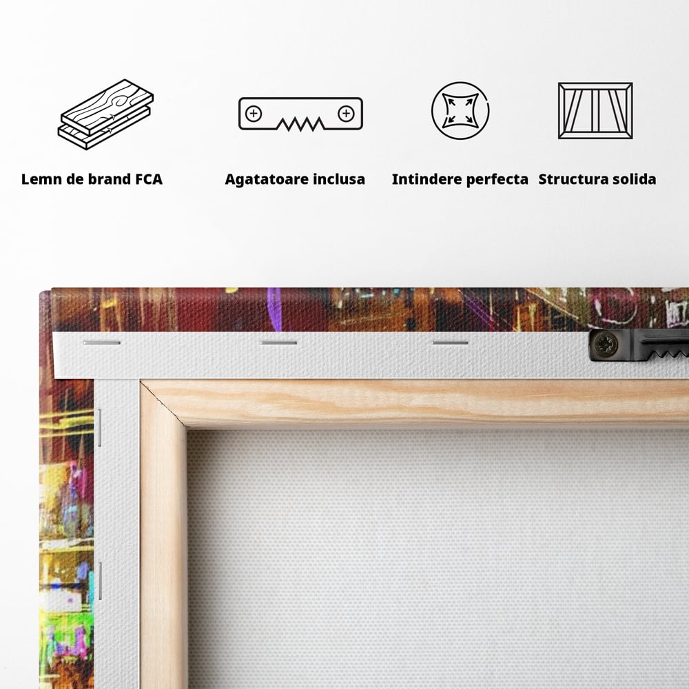 Tablou Canvas Premium, LuxCanva® O1023, Nopti Electrice, Exploziv, Stralucire, Oras, Strada, Univers, Colorit, Palpitant, Viteza, Reclame, Oameni, Plimbare, Carnaval, Neon, Birou, Living, Dormitor