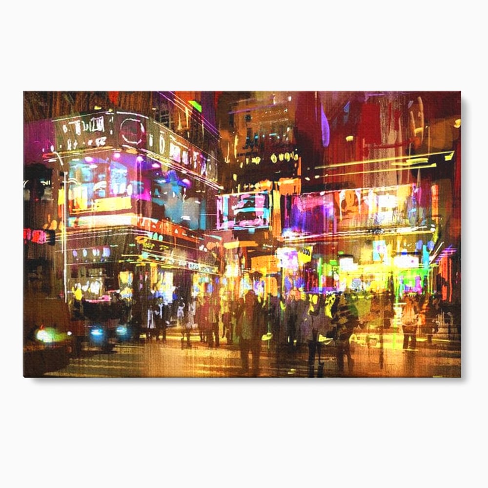 Tablou Canvas Premium, LuxCanva® O1023, Nopti Electrice, Exploziv, Stralucire, Oras, Strada, Univers, Colorit, Palpitant, Viteza, Reclame, Oameni, Plimbare, Carnaval, Neon, Birou, Living, Dormitor