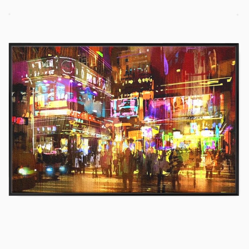 Tablou Canvas Premium, LuxCanva® O1023, Nopti Electrice, Exploziv, Stralucire, Oras, Strada, Univers, Colorit, Palpitant, Viteza, Reclame, Oameni, Plimbare, Carnaval, Neon, Birou, Living, Dormitor