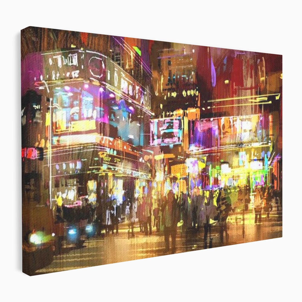 Tablou Canvas Premium, LuxCanva® O1023, Nopti Electrice, Exploziv, Stralucire, Oras, Strada, Univers, Colorit, Palpitant, Viteza, Reclame, Oameni, Plimbare, Carnaval, Neon, Birou, Living, Dormitor