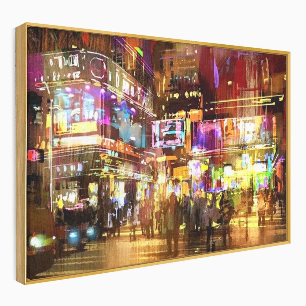 Tablou Canvas Premium, LuxCanva® O1023, Nopti Electrice, Exploziv, Stralucire, Oras, Strada, Univers, Colorit, Palpitant, Viteza, Reclame, Oameni, Plimbare, Carnaval, Neon, Birou, Living, Dormitor