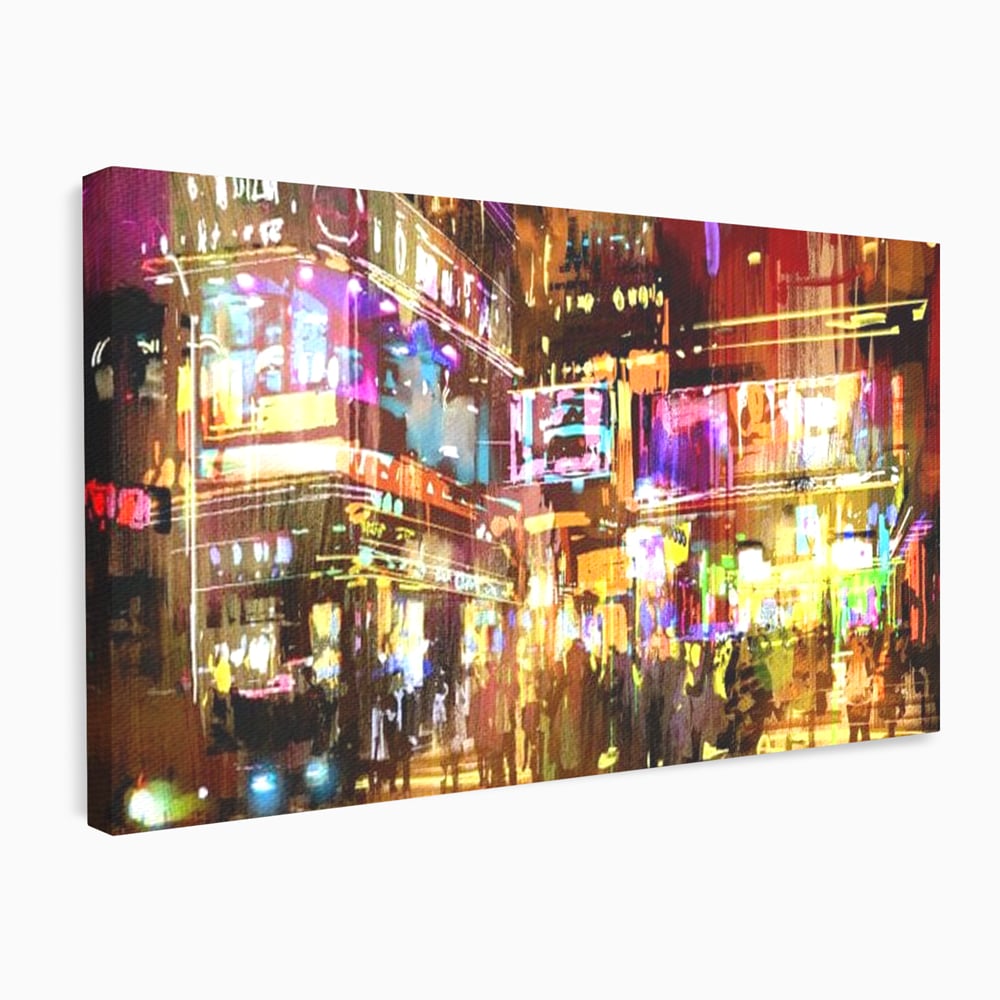 Tablou Canvas Premium, LuxCanva® O1023, Nopti Electrice, Exploziv, Stralucire, Oras, Strada, Univers, Colorit, Palpitant, Viteza, Reclame, Oameni, Plimbare, Carnaval, Neon, Birou, Living, Dormitor
