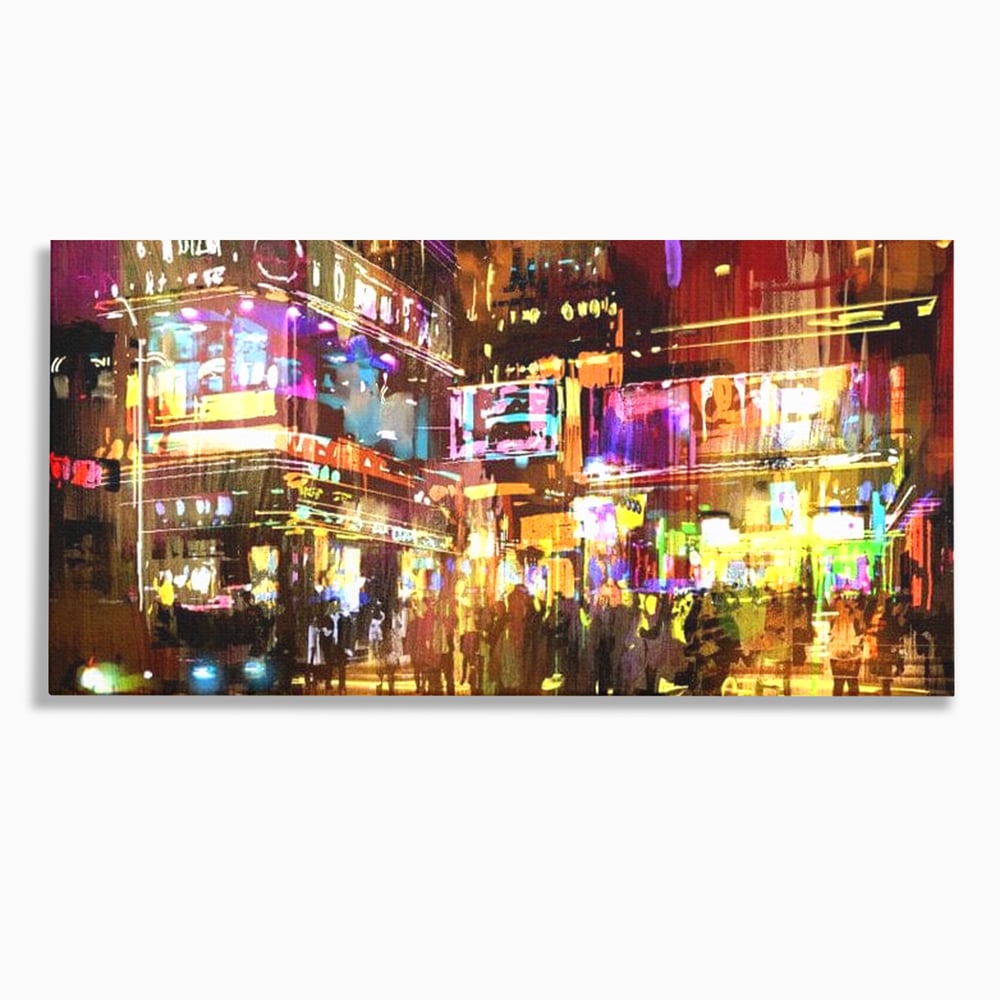 Tablou Canvas Premium, LuxCanva® O1023, Nopti Electrice, Exploziv, Stralucire, Oras, Strada, Univers, Colorit, Palpitant, Viteza, Reclame, Oameni, Plimbare, Carnaval, Neon, Birou, Living, Dormitor