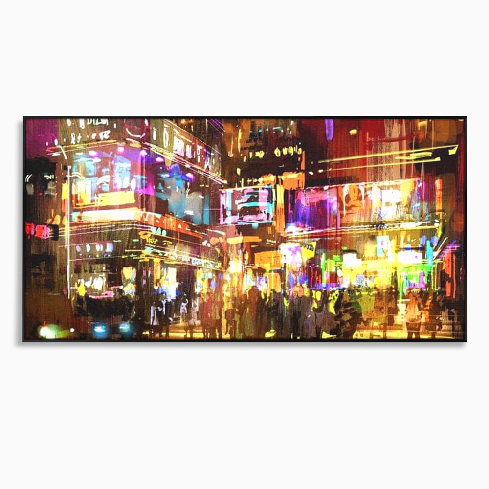 Tablou Canvas Premium, LuxCanva® O1023, Nopti Electrice, Exploziv, Stralucire, Oras, Strada, Univers, Colorit, Palpitant, Viteza, Reclame, Oameni, Plimbare, Carnaval, Neon, Birou, Living, Dormitor