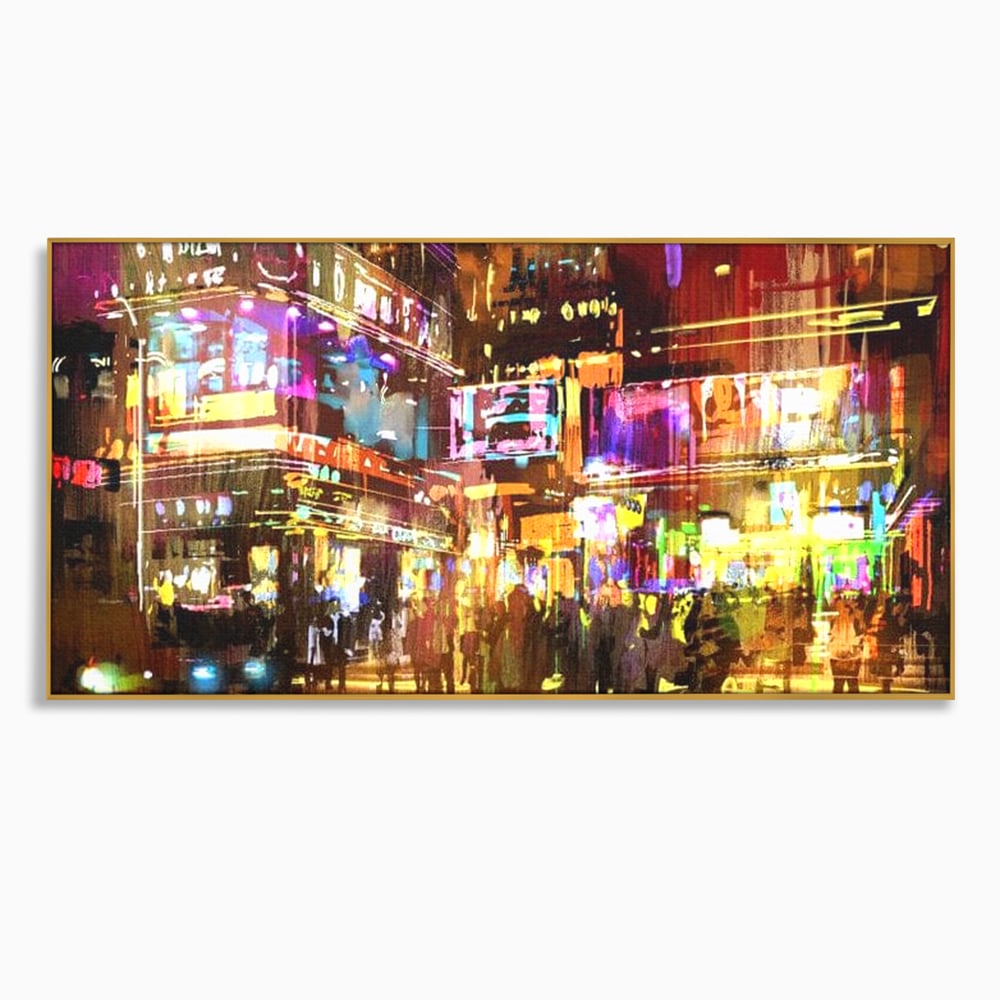 Tablou Canvas Premium, LuxCanva® O1023, Nopti Electrice, Exploziv, Stralucire, Oras, Strada, Univers, Colorit, Palpitant, Viteza, Reclame, Oameni, Plimbare, Carnaval, Neon, Birou, Living, Dormitor