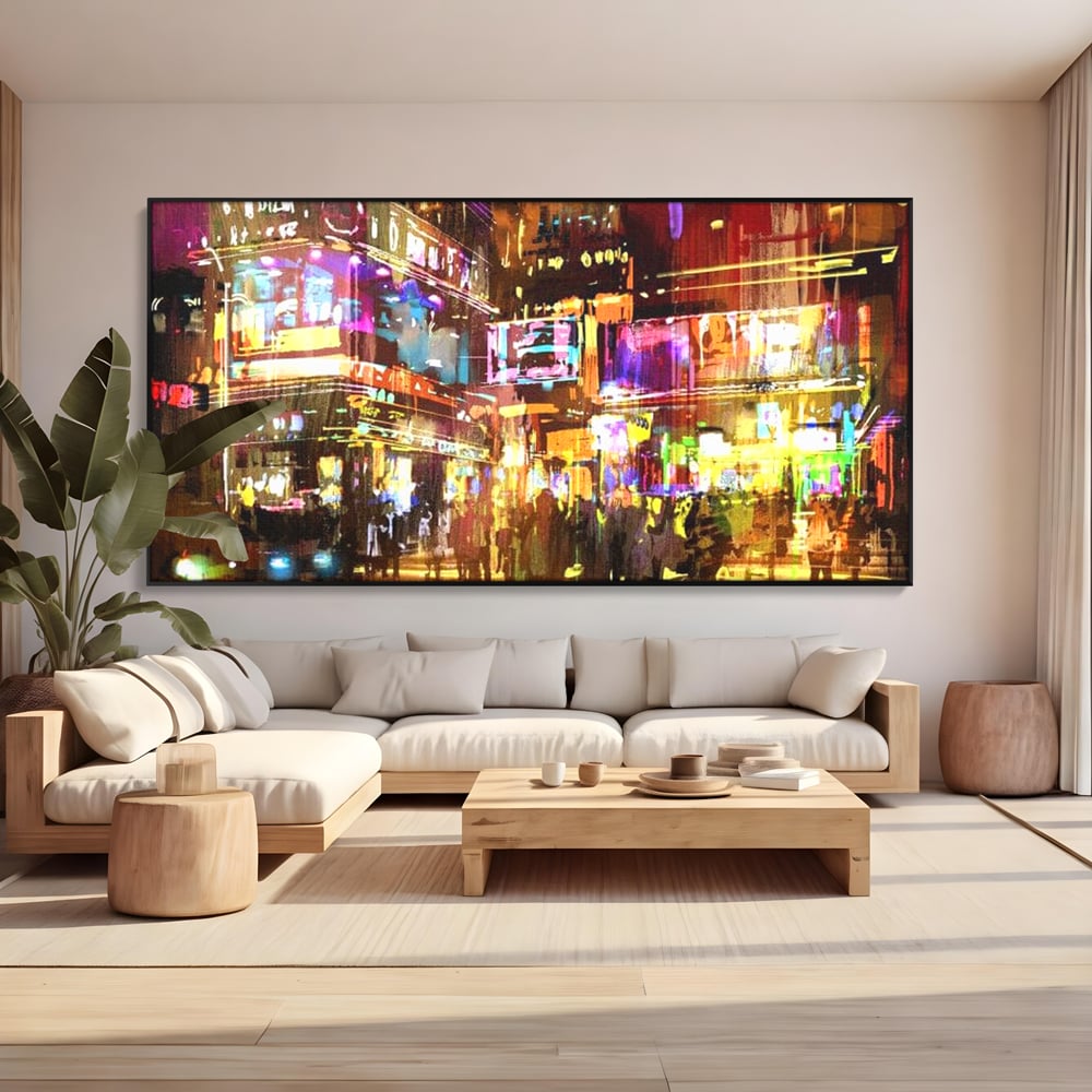 Tablou Canvas Premium, LuxCanva® O1023, Nopti Electrice, Exploziv, Stralucire, Oras, Strada, Univers, Colorit, Palpitant, Viteza, Reclame, Oameni, Plimbare, Carnaval, Neon, Birou, Living, Dormitor
