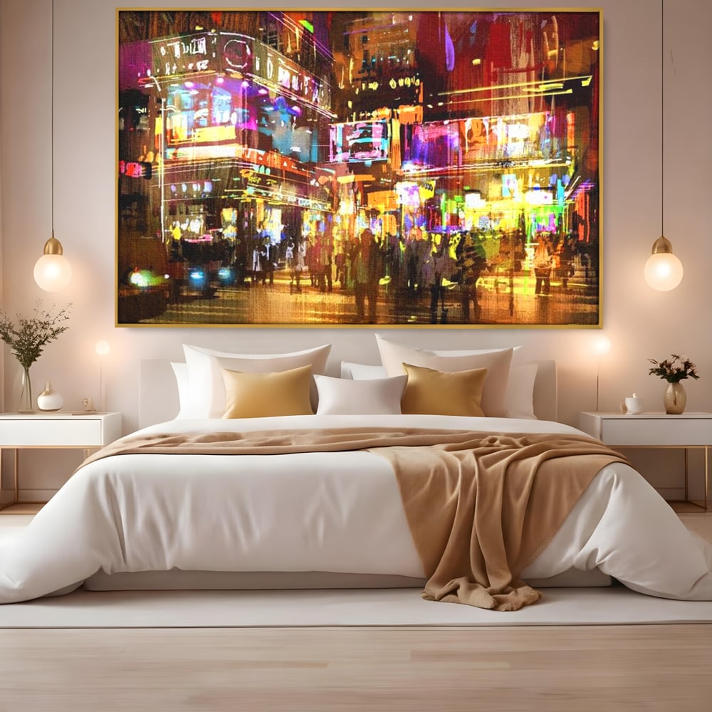 Tablou Canvas Premium, LuxCanva® O1023, Nopti Electrice, Exploziv, Stralucire, Oras, Strada, Univers, Colorit, Palpitant, Viteza, Reclame, Oameni, Plimbare, Carnaval, Neon, Birou, Living, Dormitor