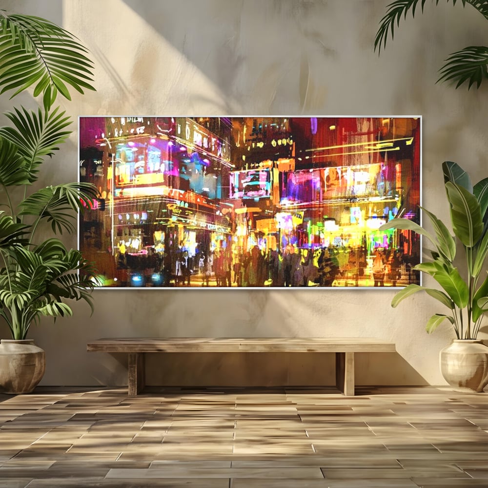Tablou Canvas Premium, LuxCanva® O1023, Nopti Electrice, Exploziv, Stralucire, Oras, Strada, Univers, Colorit, Palpitant, Viteza, Reclame, Oameni, Plimbare, Carnaval, Neon, Birou, Living, Dormitor