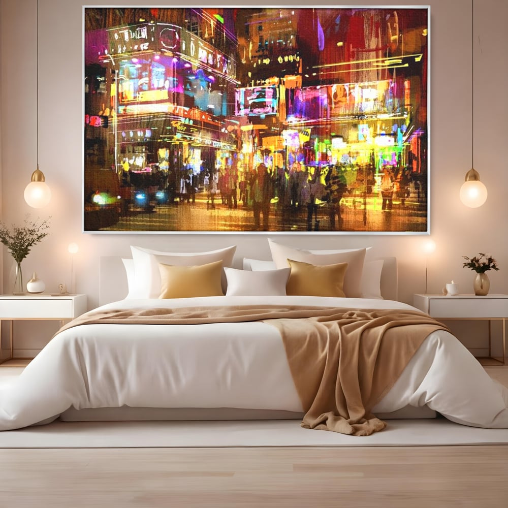 Tablou Canvas Premium, LuxCanva® O1023, Nopti Electrice, Exploziv, Stralucire, Oras, Strada, Univers, Colorit, Palpitant, Viteza, Reclame, Oameni, Plimbare, Carnaval, Neon, Birou, Living, Dormitor