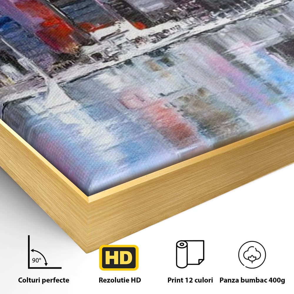 Tablou Canvas Premium, LuxCanva® O1024, Zborul Corabiilor, Pastelat, Senin, Liric, Fluid, Apus, Apa, Vele, Albastru, Roz, Inflacarat, Oglindire, Pictura, Tacere, Urban, Sticlos, Birou, Living, Dormitor