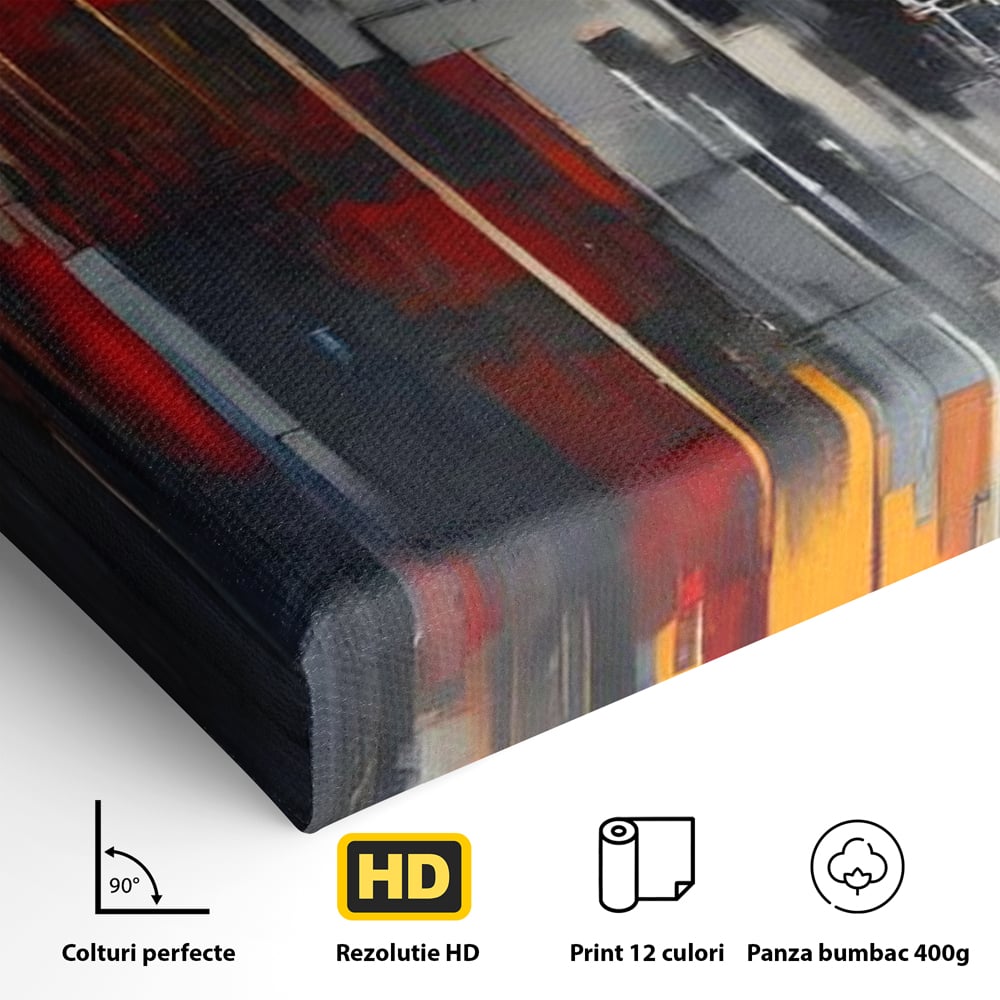 Leinwandbilder Premium, LuxCanva® O1025, Fragmente der Unendlichkeit, Feuer, Stille, Tiefe, Echo, Zeit, Schicksal, Mauern, Labyrinth, Brennen, Brüche, Sonnenuntergang, Schatten, Stadt, Schatten, Geometer, Büro, Wohnen, Schlafzimmer