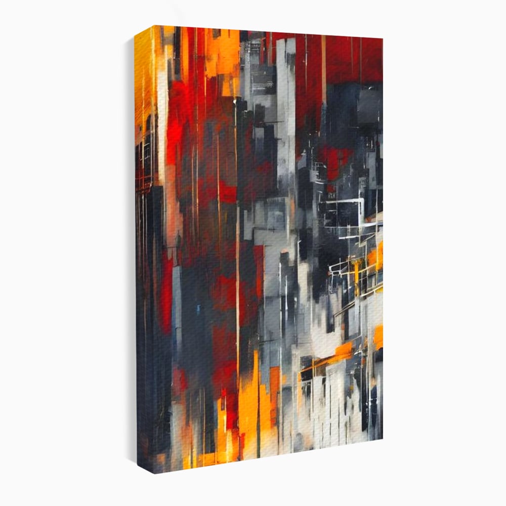 Leinwandbilder Premium, LuxCanva® O1025, Fragmente der Unendlichkeit, Feuer, Stille, Tiefe, Echo, Zeit, Schicksal, Mauern, Labyrinth, Brennen, Brüche, Sonnenuntergang, Schatten, Stadt, Schatten, Geometer, Büro, Wohnen, Schlafzimmer