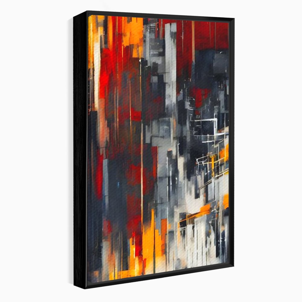 Leinwandbilder Premium, LuxCanva® O1025, Fragmente der Unendlichkeit, Feuer, Stille, Tiefe, Echo, Zeit, Schicksal, Mauern, Labyrinth, Brennen, Brüche, Sonnenuntergang, Schatten, Stadt, Schatten, Geometer, Büro, Wohnen, Schlafzimmer