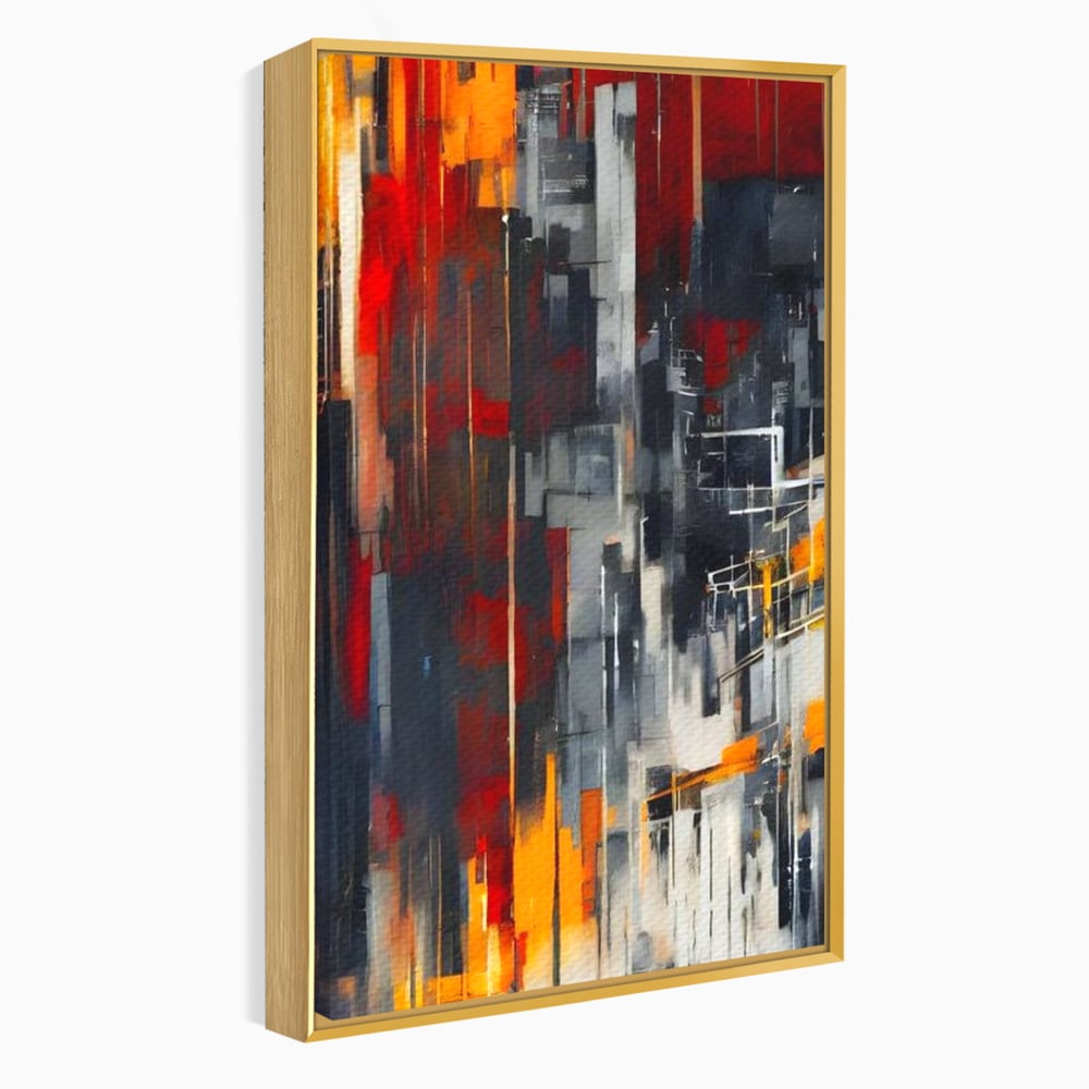 Leinwandbilder Premium, LuxCanva® O1025, Fragmente der Unendlichkeit, Feuer, Stille, Tiefe, Echo, Zeit, Schicksal, Mauern, Labyrinth, Brennen, Brüche, Sonnenuntergang, Schatten, Stadt, Schatten, Geometer, Büro, Wohnen, Schlafzimmer