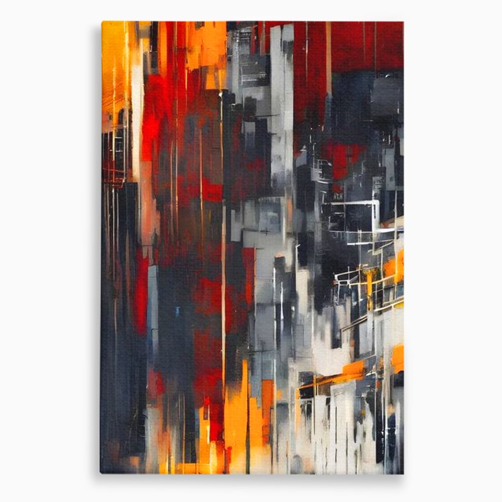 Leinwandbilder Premium, LuxCanva® O1025, Fragmente der Unendlichkeit, Feuer, Stille, Tiefe, Echo, Zeit, Schicksal, Mauern, Labyrinth, Brennen, Brüche, Sonnenuntergang, Schatten, Stadt, Schatten, Geometer, Büro, Wohnen, Schlafzimmer