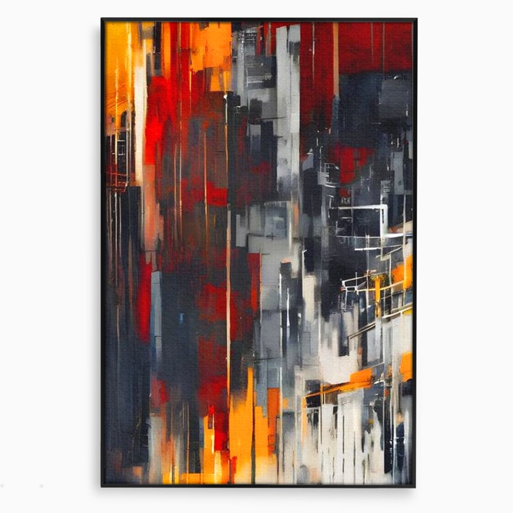 Leinwandbilder Premium, LuxCanva® O1025, Fragmente der Unendlichkeit, Feuer, Stille, Tiefe, Echo, Zeit, Schicksal, Mauern, Labyrinth, Brennen, Brüche, Sonnenuntergang, Schatten, Stadt, Schatten, Geometer, Büro, Wohnen, Schlafzimmer