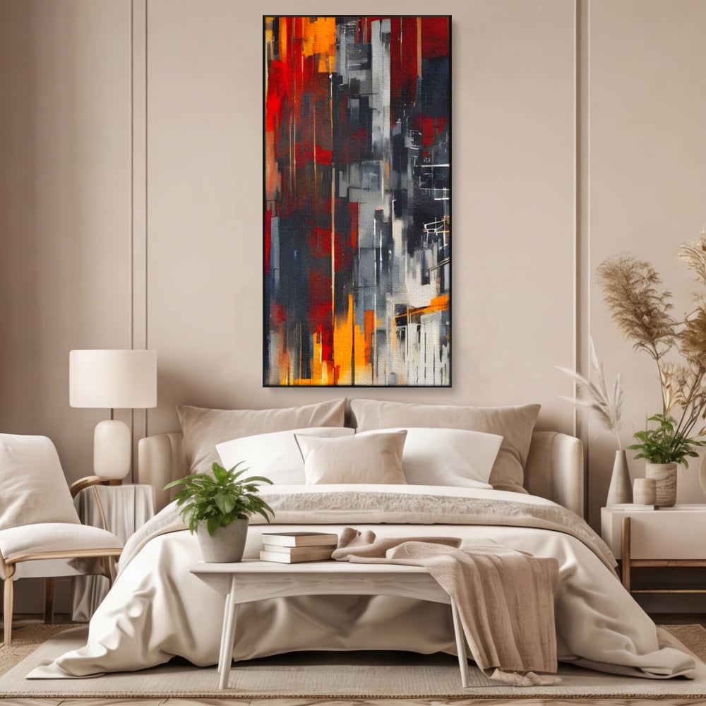 Leinwandbilder Premium, LuxCanva® O1025, Fragmente der Unendlichkeit, Feuer, Stille, Tiefe, Echo, Zeit, Schicksal, Mauern, Labyrinth, Brennen, Brüche, Sonnenuntergang, Schatten, Stadt, Schatten, Geometer, Büro, Wohnen, Schlafzimmer