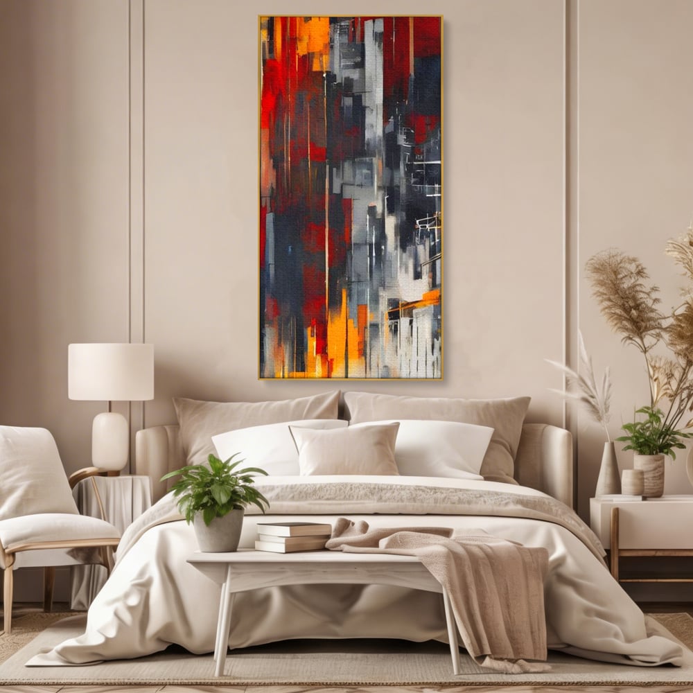 Leinwandbilder Premium, LuxCanva® O1025, Fragmente der Unendlichkeit, Feuer, Stille, Tiefe, Echo, Zeit, Schicksal, Mauern, Labyrinth, Brennen, Brüche, Sonnenuntergang, Schatten, Stadt, Schatten, Geometer, Büro, Wohnen, Schlafzimmer