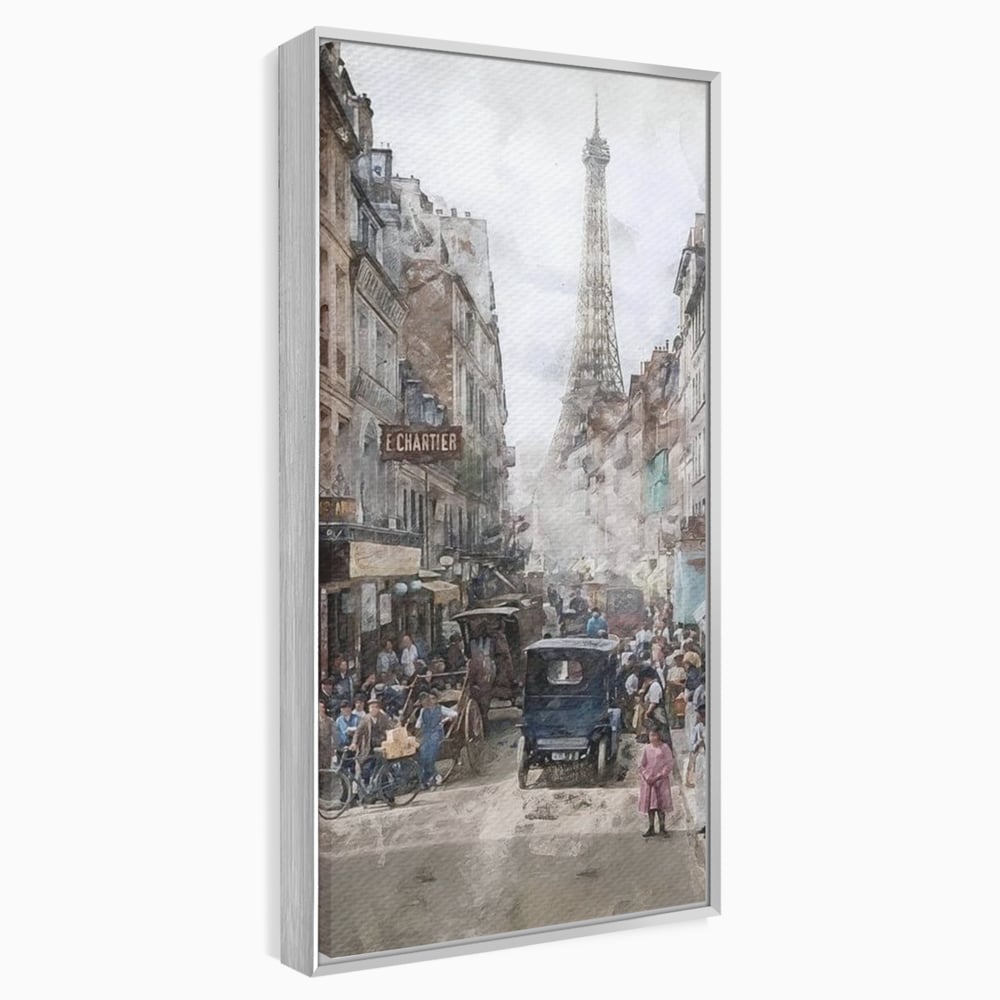 Tablou Canvas Premium, LuxCanva® O1026, Inimi Pariziene, Franta, Turnul Eiffel, Aglomerat, Bulevard, Vechi, Boem, Trecut, Capitala, Etern, Pitoresc, Romantism, Elegant, Birou, Living, Dormitor